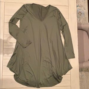 Moss green Long sleeve v-neck swing dress NWOT